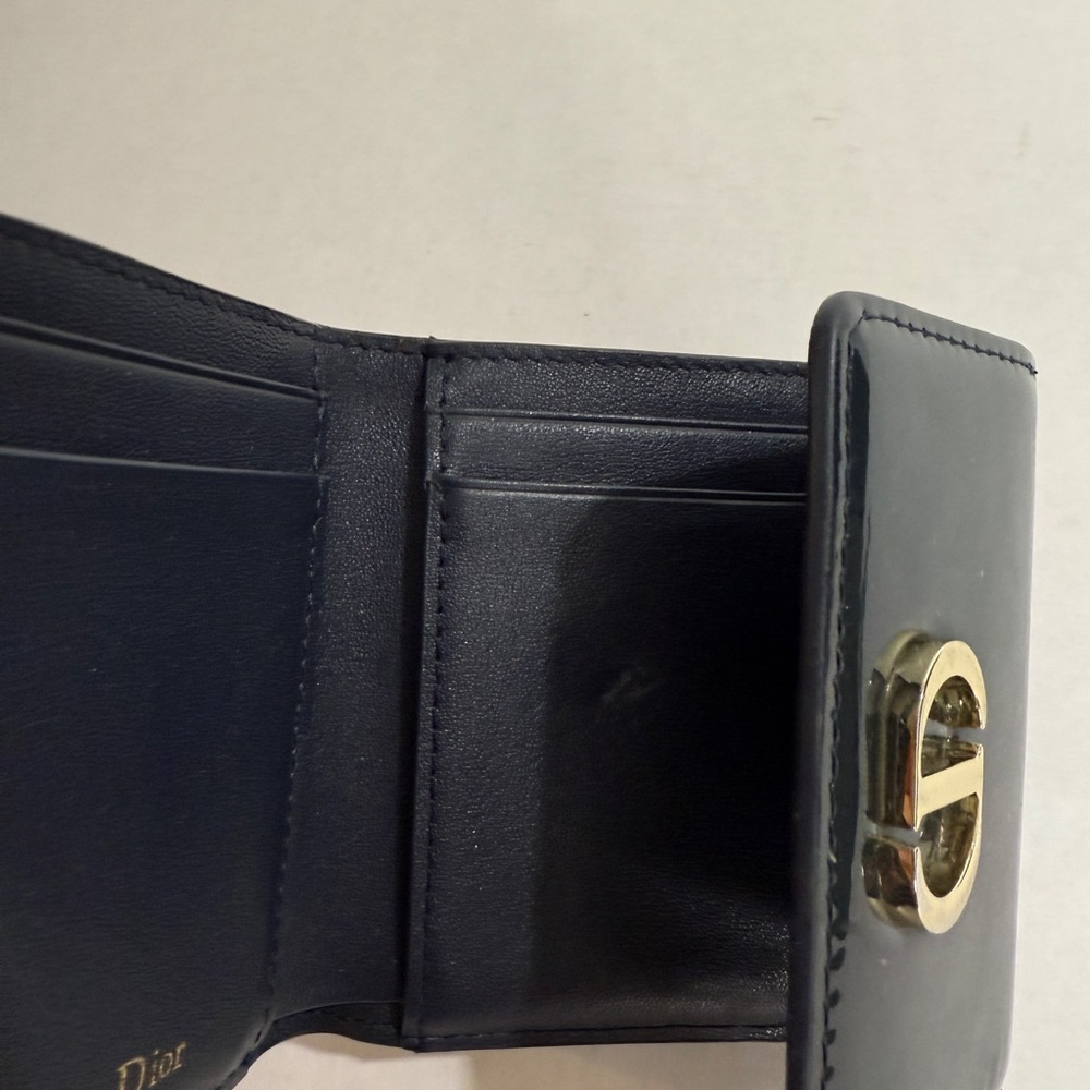 CHRISTIAN DIOR  Patent 30 Montaigne Navy Blue  Wallet - Picture 4 of 12